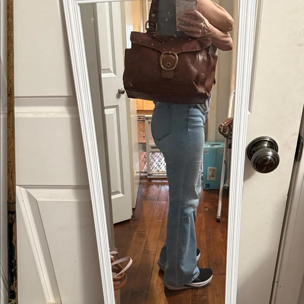 Coach Legacy Bleeker Tattersall Brown Leather Shoulder Bag with Gold Buckle - Picture 10 of 15